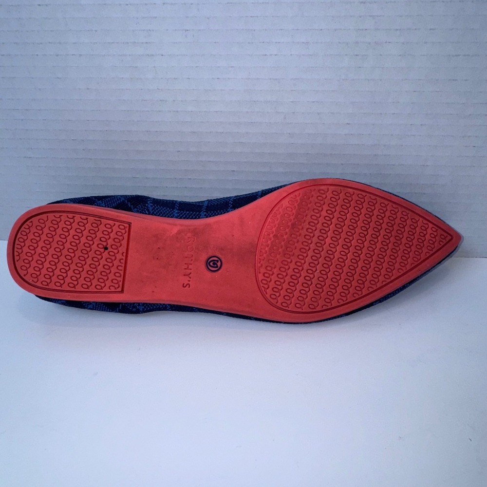 Rothy's The Point Women 8.5 Retired Indigo Gingham Plaid Flats Preppy - Picture 8 of 9